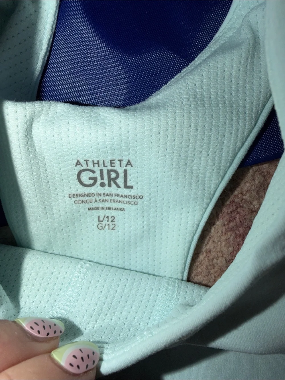 Athleta Girl Mint Racerback Crop Tank and Drawstring Backpack